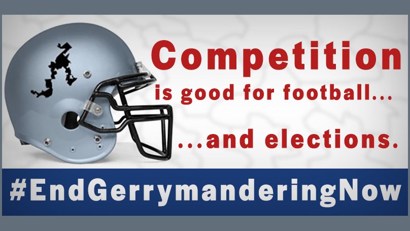 GovGerry's tweet image. In football, you wouldn't let the players also be the referees. So why let politicians draw their own voting maps?🤔

➡️America, it's time to #EndGerrymanderingNow and establish fair #redistricting! 

#SuperBowlLVII  #SuperBowl #fairMaps