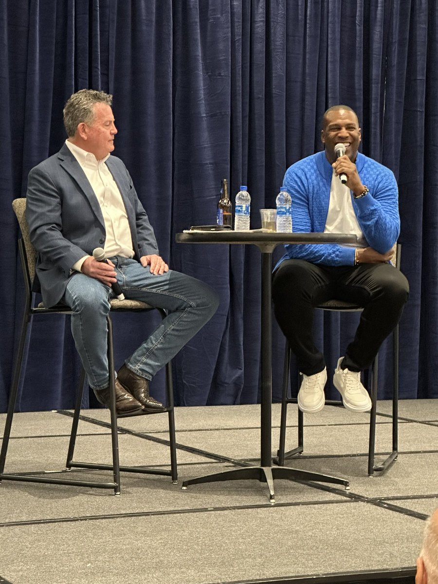 MBAMortgage's tweet photo. Who’s ready for some football?! We’re so excited to kick off #MBACREF23 in THE HUB with Retired Eight-Time Pro Bowl Tight End for the Los Angeles Chargers, Antonio Gates! Welcome to the Sports Talk before the 🏈party. 

Thank you to Sports Talk sponsor Lument. https://t.co/wk6541J5xy