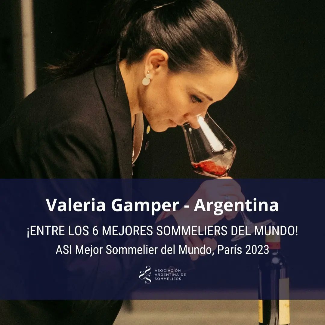 AASommeliers's tweet image. La constancia, el sacrificio, el profesionalismo y el talento marcan un camino histórico para la sommellerie argentina: entre 68 candidatos, Valeria Gamper logró el sexto lugar 🏅 🎓 en el concurso Mejor Sommelier del Mundo 2023 de @asisomms.