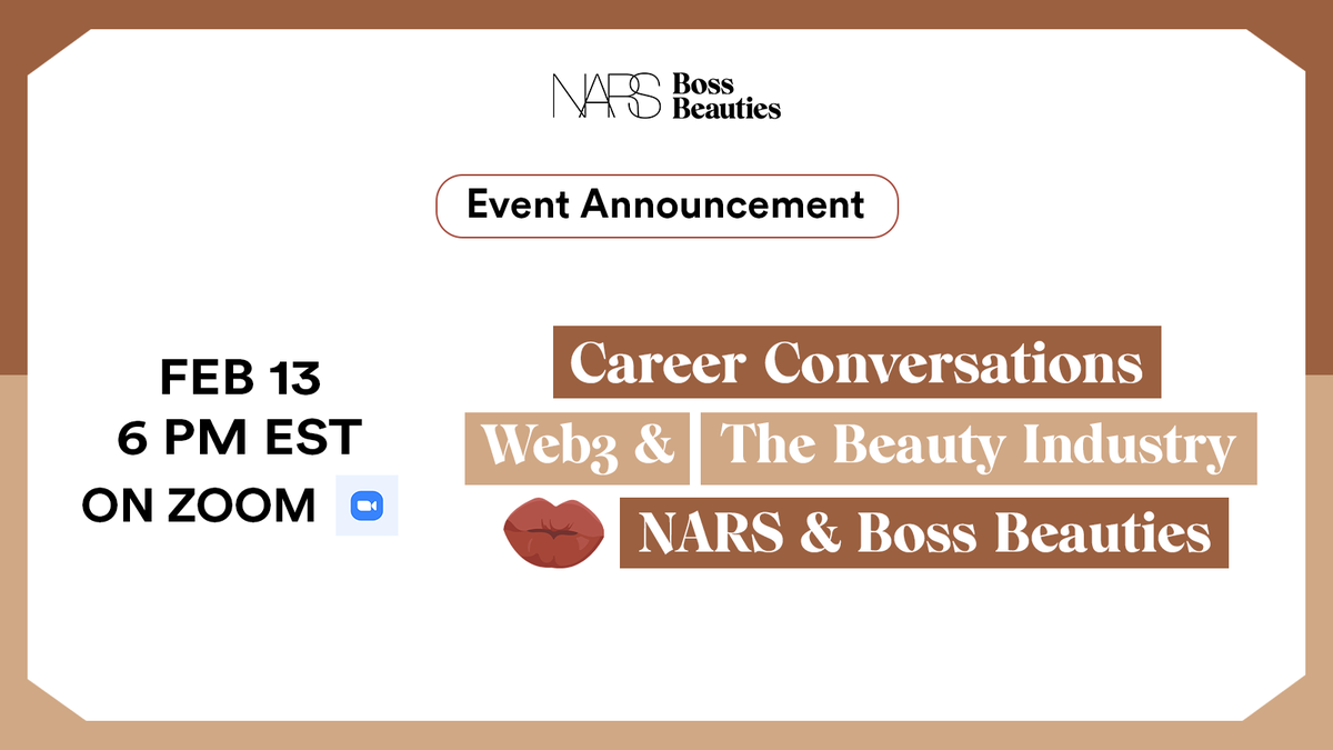Join us tomorrow for a Boss Beauties &amp; <a href="/NARSCosmetics/">NARSCosmetics</a> roundtable discussion on building a career in the beauty industry &amp; get the download on our new web3 creative collaboration, ODENTITY 💄✨

RSVP with your email at nars.bossbeauties.com 💋