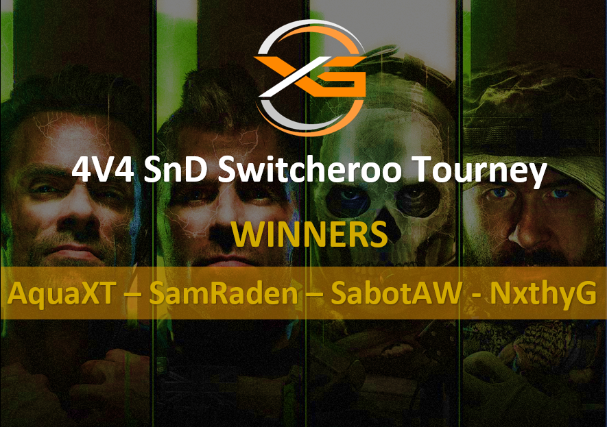GamingXcite's tweet photo. 4v4 Xcite Switcheroo SnD WINNERS:
@AquaXT_ 
@SamRaden_ 
@SabotAW_ 
@nxthyg 

Big thanks to everyone who entered &amp; played! Looking to do this again in the future! 🧡🧡 https://t.co/0CQT47WRL0