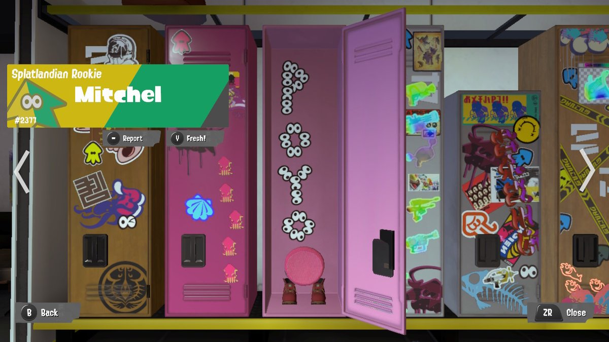 I saw this locker from afar. It's got a Kirby inside #Splatoon3 #NintendoSwitch