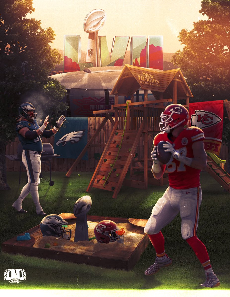 OhanaDavila's tweet photo. From the backyard to the biggest stage in football.

"The Kelce Bowl" 
@Eagles vs @Chiefs

#SuperBowl x #SMSports https://t.co/enuwkEbaHA