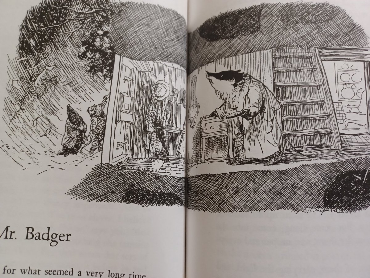 Spending a lot of time studying EH Shepard's illustrations for both Winnie the Pooh and The Wind in The Willows.