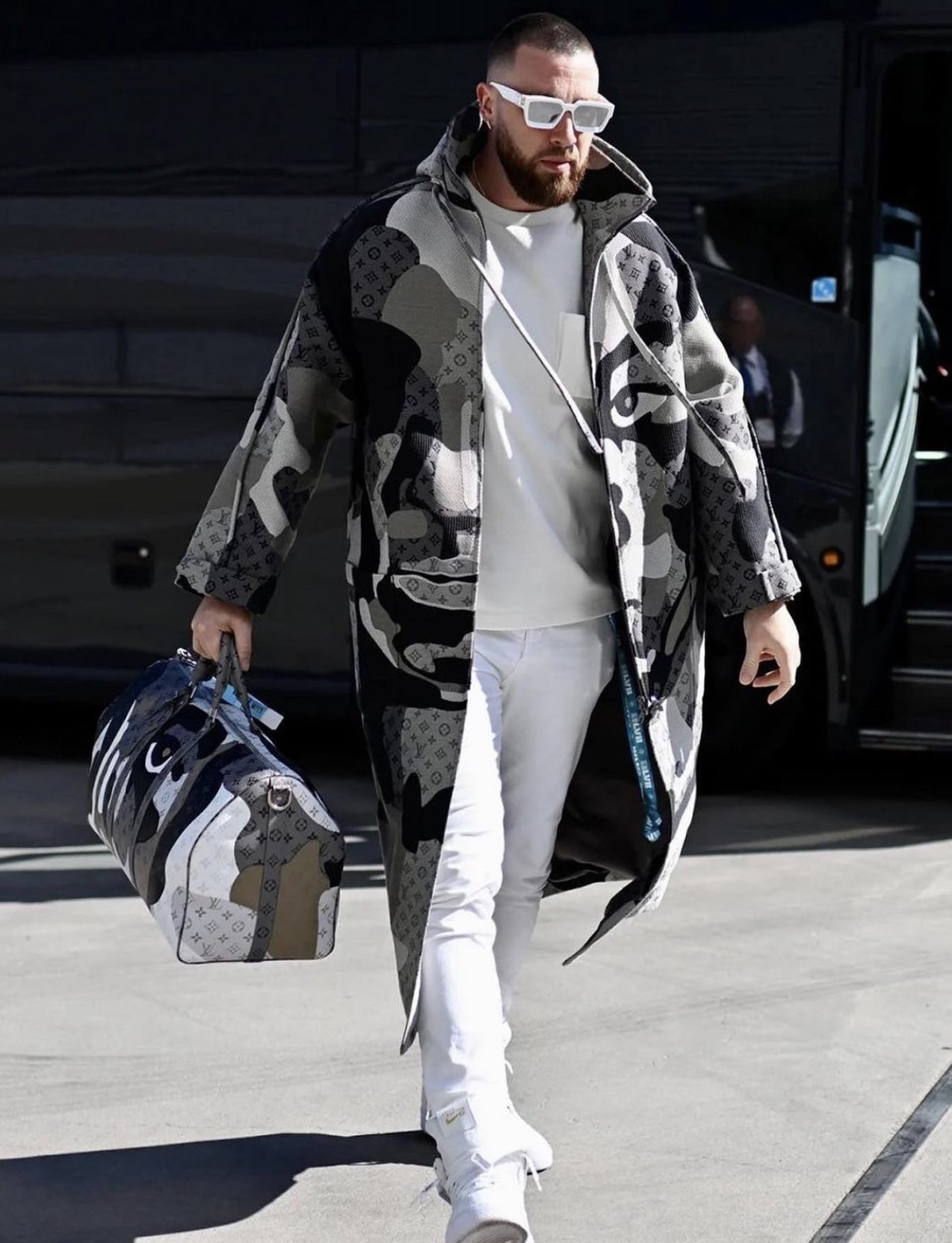 KidSuper on X: Travis Kelce in full Louis Vuitton by Colm Dillane