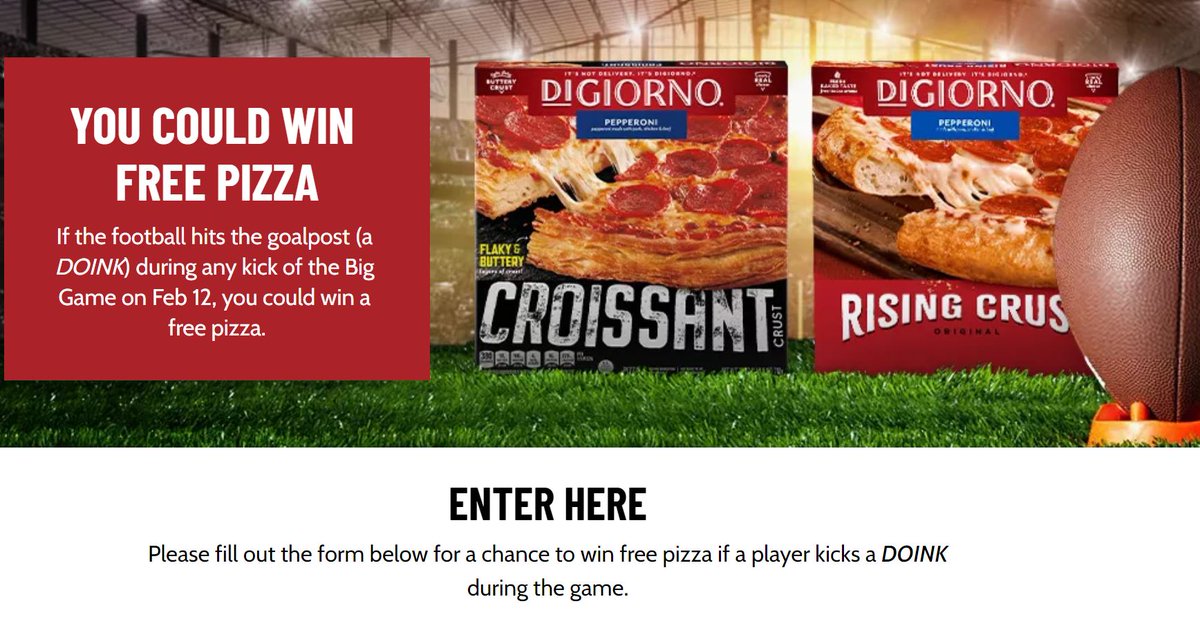 HeavenlySteals's tweet photo. Free DiGiorno Pizza Giveaway - 1,500 Win a Free Pizza. There was a Doink on the first field goal so make sure to enter before midnight for a chance to win
https://t.co/zsmUZSHXsL https://t.co/HHoPyFfk1P