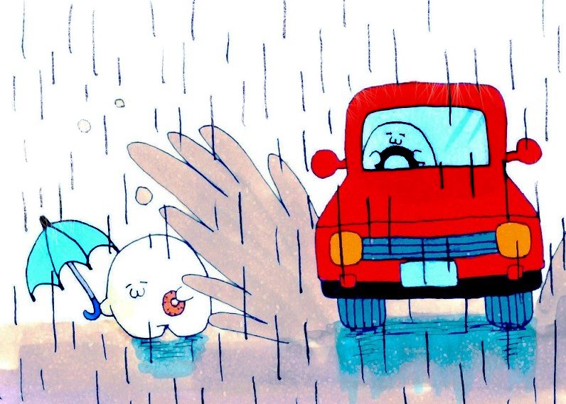 「今日は雨だぁ#荒巻スカルチノフ #イラスト #雨 」|☆ちちるちる☆のイラスト