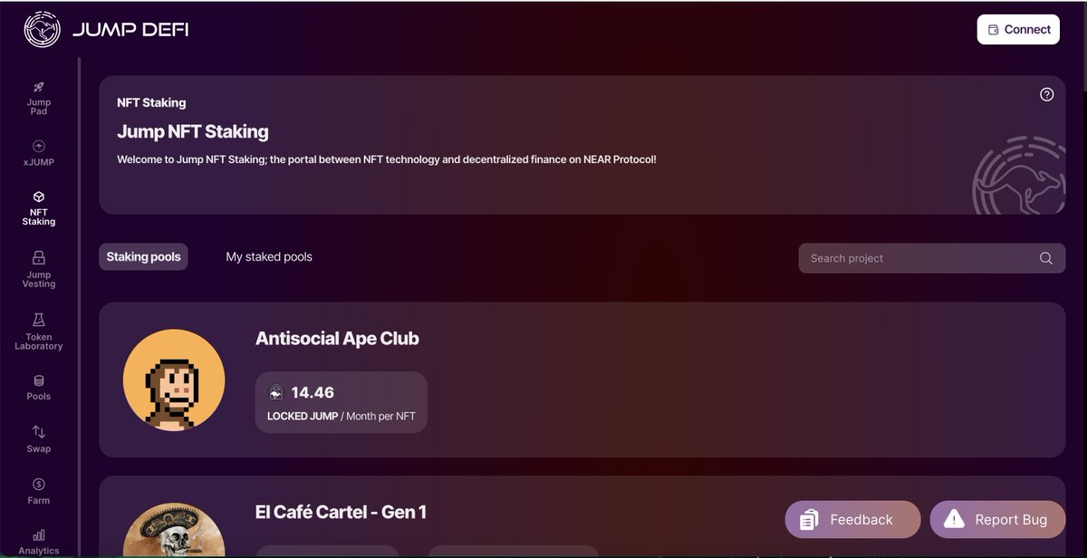JumpDeFi's tweet photo. Are you staking your #NEAR NFT's on Jump DeFi anon? 🙌🦘

We've partnered with the top NFT projects in the @NEARProtocol ecosystem to bring you all juicy rewards! 😈🤑

Start staking your NFT's today:
https://t.co/Et58q9dfb7 https://t.co/U7TYVPMuE5