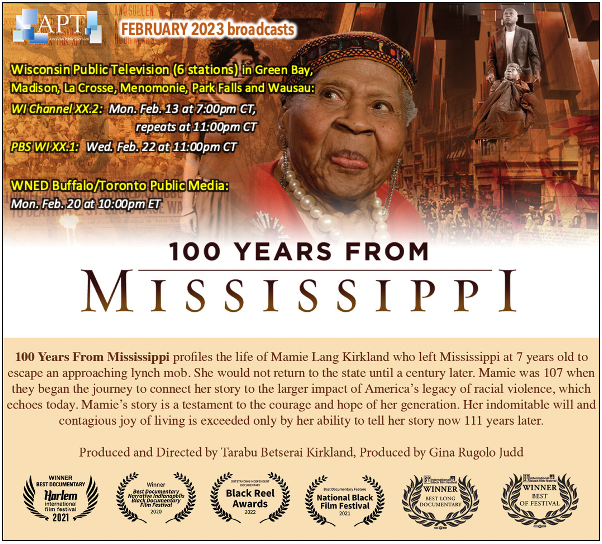 100Mississippi's tweet photo. Mon 2/13 &amp; Wed 2/22— @100Mississippi is coming to Wisconsin @ampublictv for #BlackHistoryMonth. 
See @Budawg Kirkland's award-winning doc on: 
@PBSWI Green Bay, Madison, La Crosse, Menomonie, Park Falls  Wausau at 7pm CT &amp; 11pm CT on channel WI XX.2 Info: https://t.co/H8rNsGFq4y https://t.co/WLKQBRCHXt