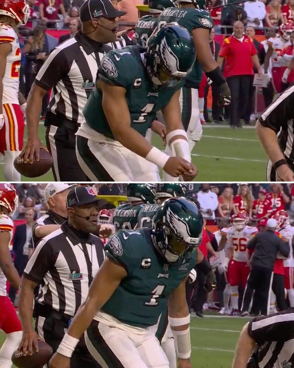 Jalen Hurts hit the griddy after scoring the first TD of SBLVII 