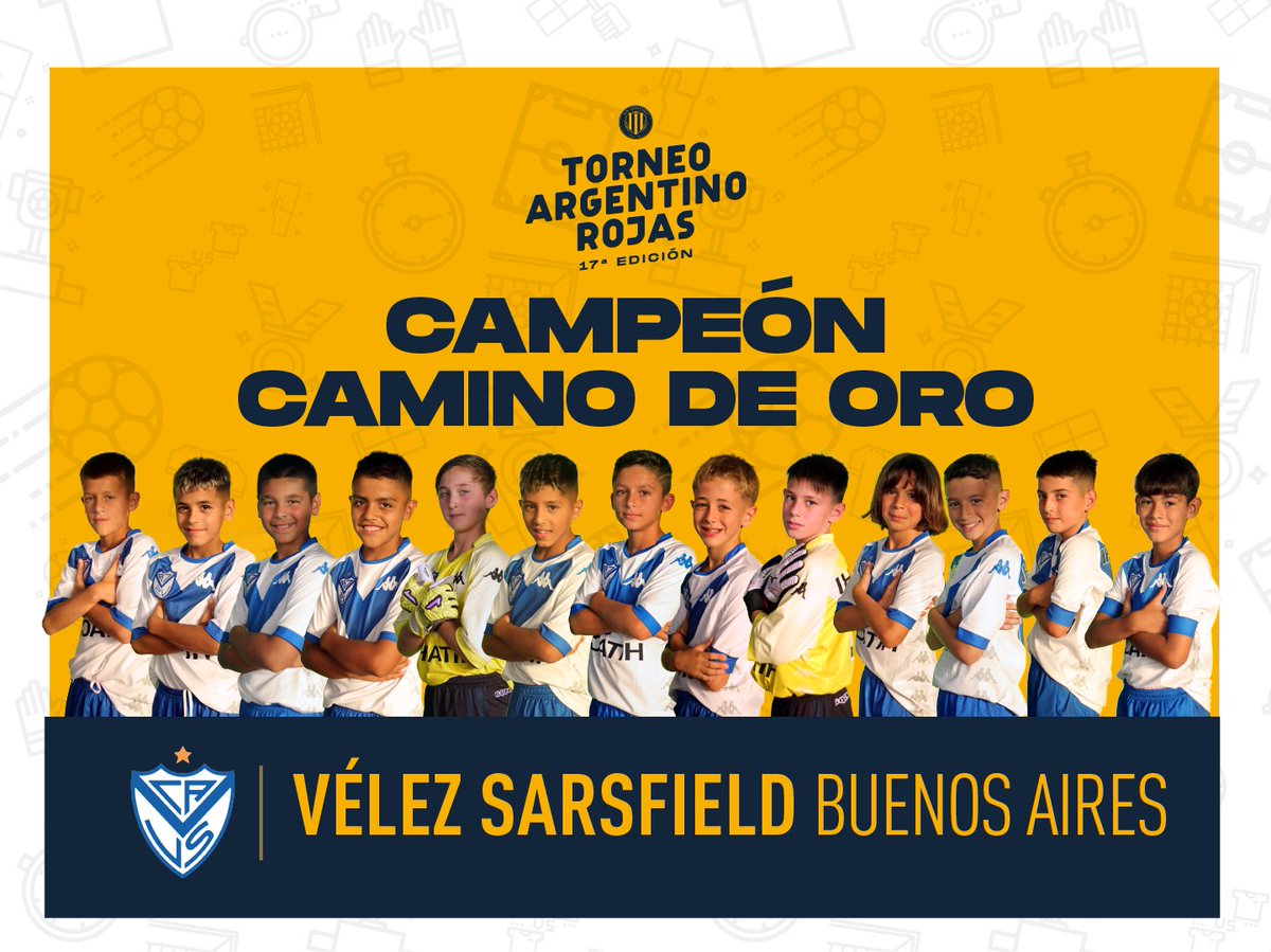 torneocaarojas's tweet photo. ¡El Campeón de la Copa de Oro Gear S.A. es @Velez ! ¡Felicitaciones por este gran triunfo! 💙🏆✨#TorneoArgentinoRojas https://t.co/bm6iXHW9Ko