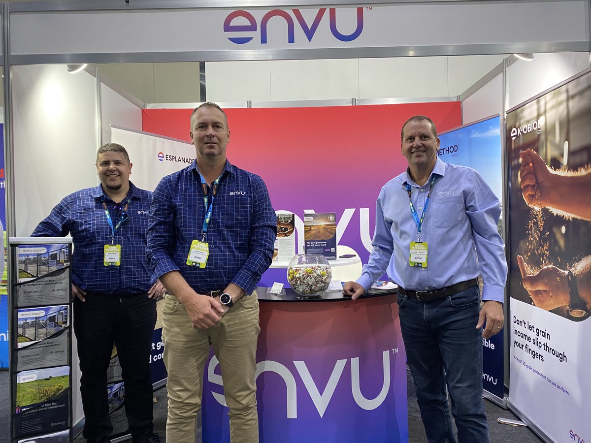EnvuVMRuralANZ's tweet photo. Envu #VegetationManagement and #Rural team attended the Australian Independent Rural Retailers @AIRR Conference in Adelaide. The team spent time discussing #KObiol EC Combi #grain protectant, #Esplanade Herbicide and #Method 240 SL #Herbicide. #envu #woodyweed #Farming #ivm https://t.co/jZIxUUNWhp