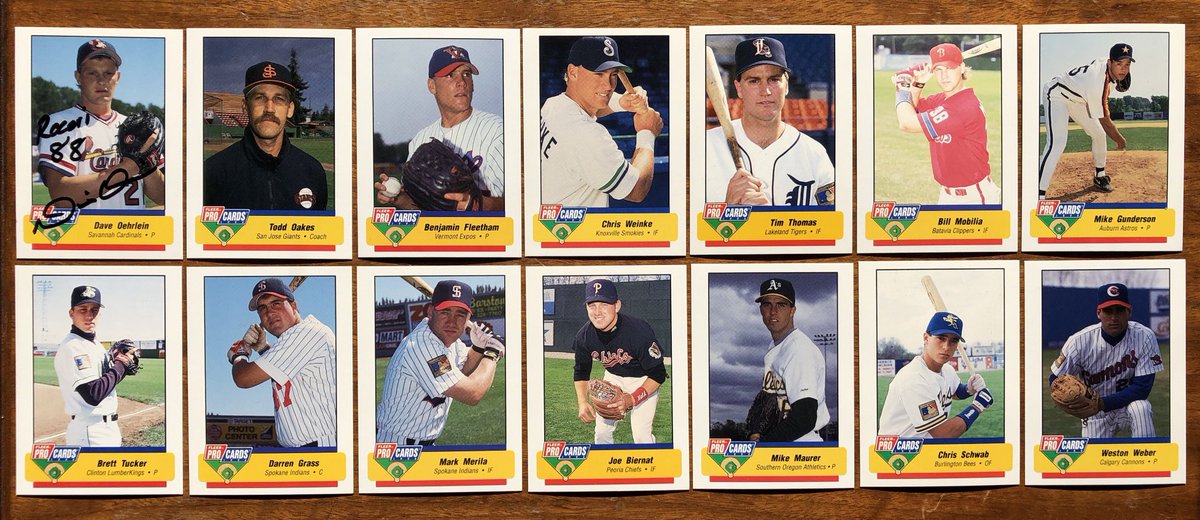 TwinsAlmanac's tweet image. Tell me a fun fact or cool story about one of these 14 Minnesotans featured in the 1994 ProCards minor league set.