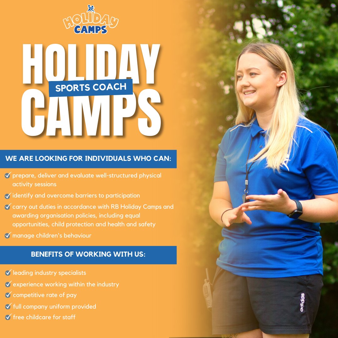 Sports Coaches wanted!🗣️ 

Help kids develop skills & stay active during half term holidays. Exciting job opportunities available. Apply now: Birmingham - indeedhi.re/3EpLM5N Wolverhampton - bit.ly/3IiP5ha Dudley - bit.ly/3jT8BYo 

#studentjobs #holidaycamps