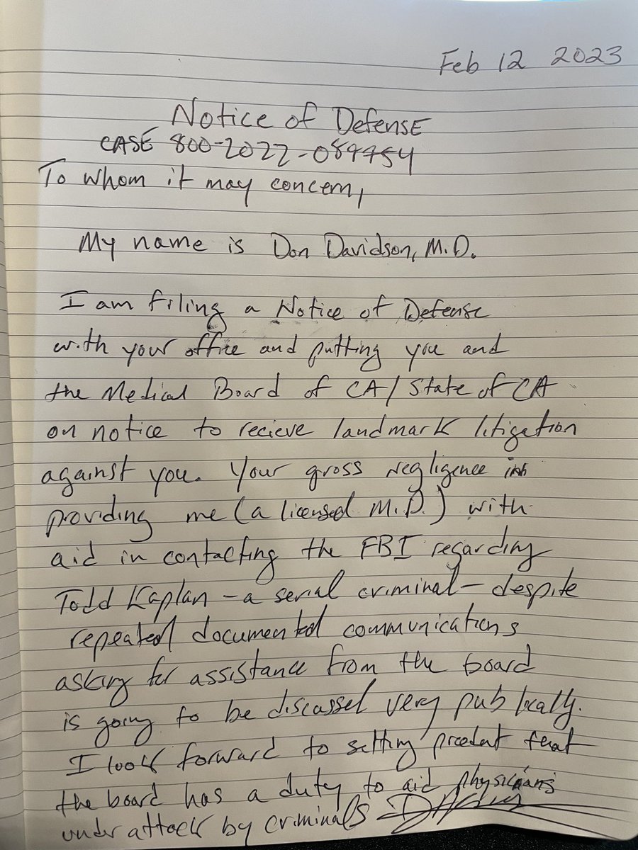 I will be setting the record straight against the state of ca and medical board for not helping me and other good people with law enforcement help against Todd Kaplan