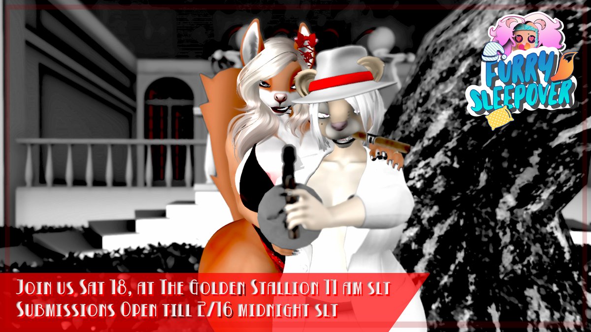 FurrySleepover's tweet photo. February 18th! This shows is Noir!

Submissions for 2D, 3D, Machinima and more open!
Details: https://t.co/7sQkKaKDWD
#Thefurrysleepover https://t.co/D25gkDTK2q
