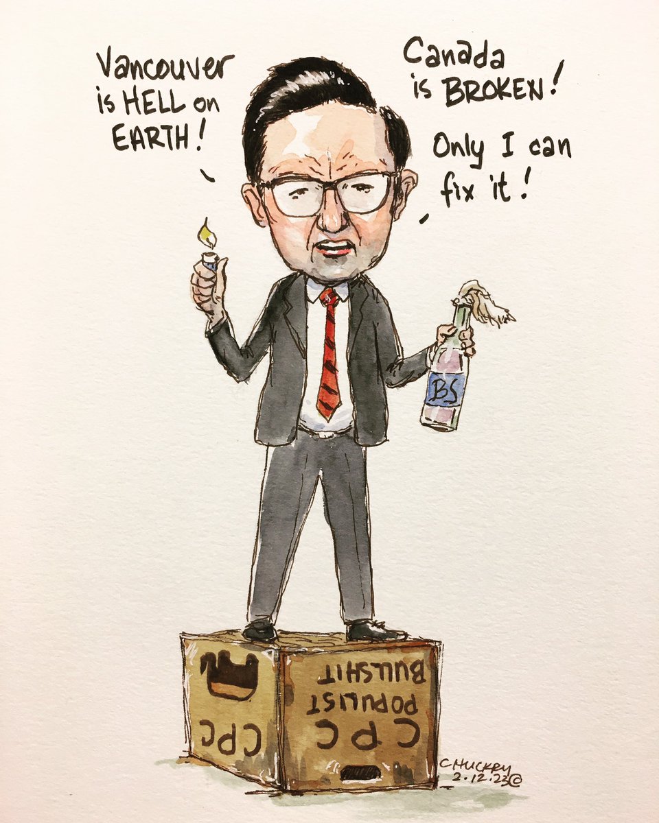 chrischuckry's tweet photo. This soapbox populist sounds more and more like Trump when he preaches of the dire situation he’d like us to believe Canada is in. And only he, a career politician can fix it! 1/ https://t.co/kXA9JU3uZ3