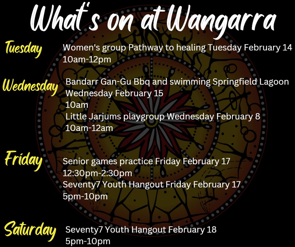 What's on this week at Wangarra!
#inala #community #brisbane #whatson #inalawangarra