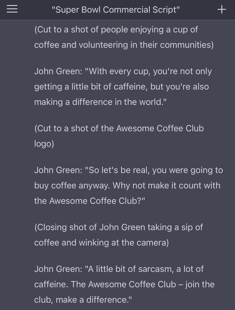 we couldn’t afford a super bowl commercial so please accept this tweet of a chatgpt script instead