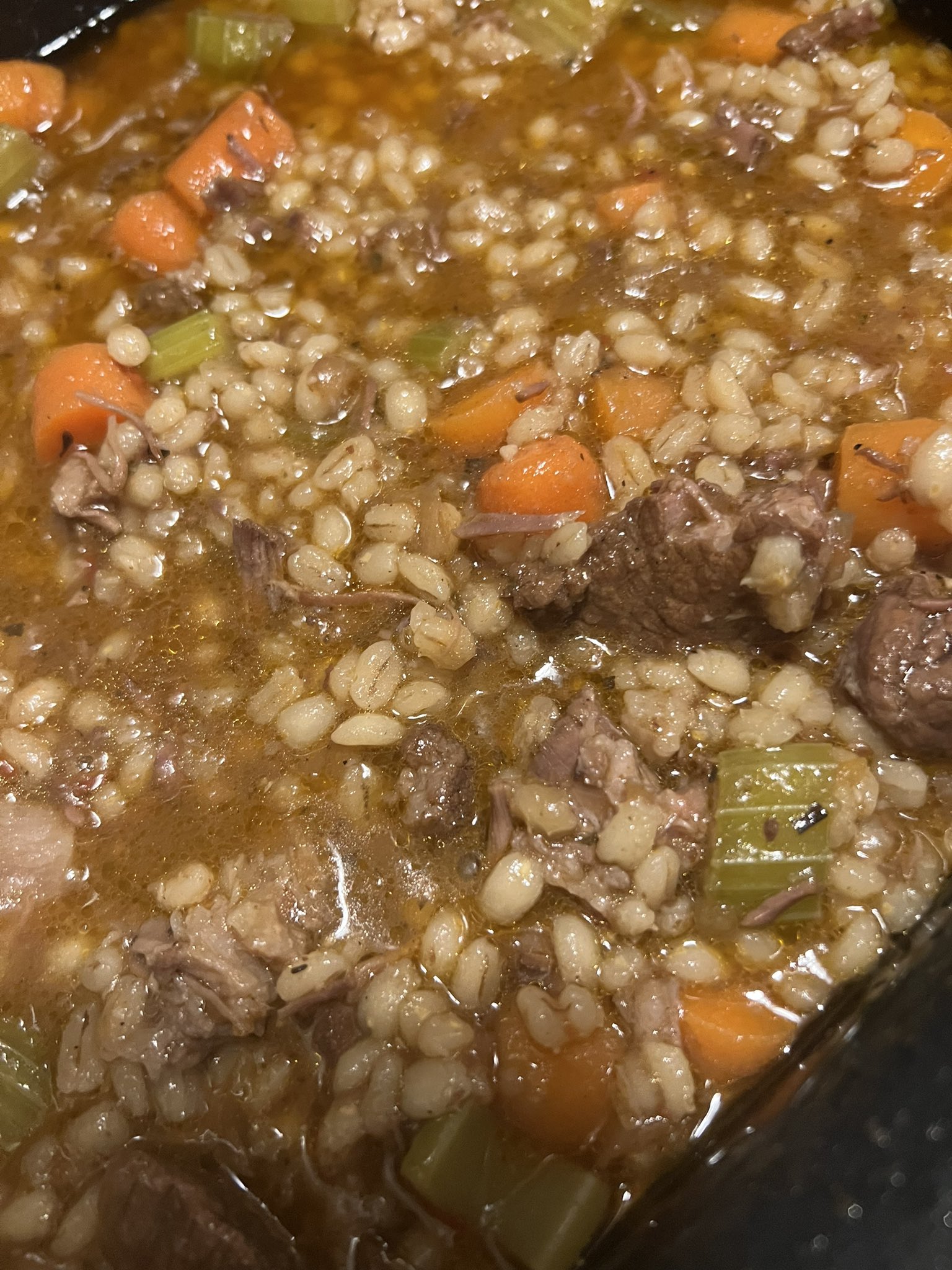 Tractor Ninja 🚜 on Twitter over for beef barley soup! I cooked the stew meat AND spare