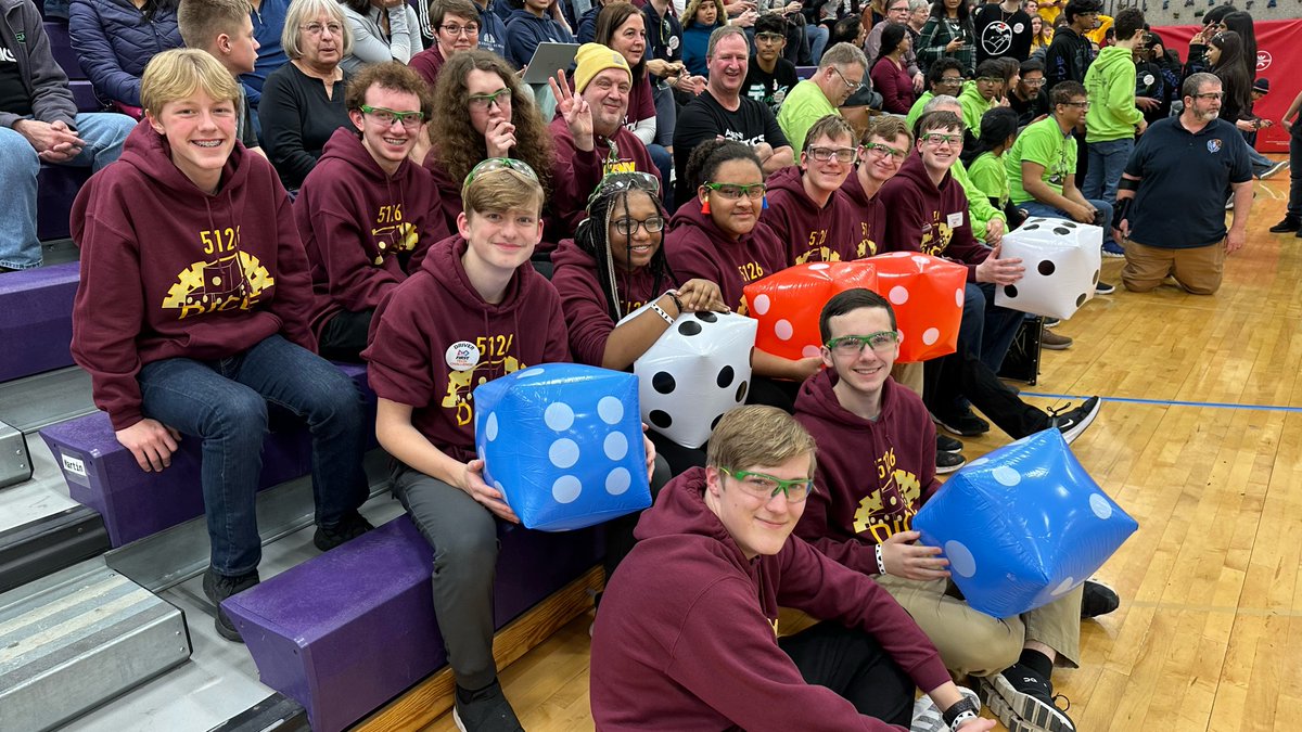 Team 5126 DICE and fans at the Closing Ceremonies at the Central Iowa Superqualifier - 5126 came in 3rd for the Control Award and was a member of the winning alliance with Captain 18397 Aztechs and <a href="/ftc9974/">FTC 9974 - T.H.O.R.</a> T.H.O.R! #morethanrobots <a href="/Ankeny_Hawks/">Ankeny High School Activities</a>