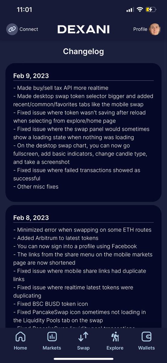 Dexaniio's tweet photo. The most recent changelog for Dexani. THIS is why your feedback is so important. We're working on making Security Engine V1 simpler, smarter and safer so you can trade better. Let us know what you'd like to see added! https://t.co/rLQrbLwglQ
#SecurityEngine #CryptoSafety https://t.co/JnK0Kb7VYG