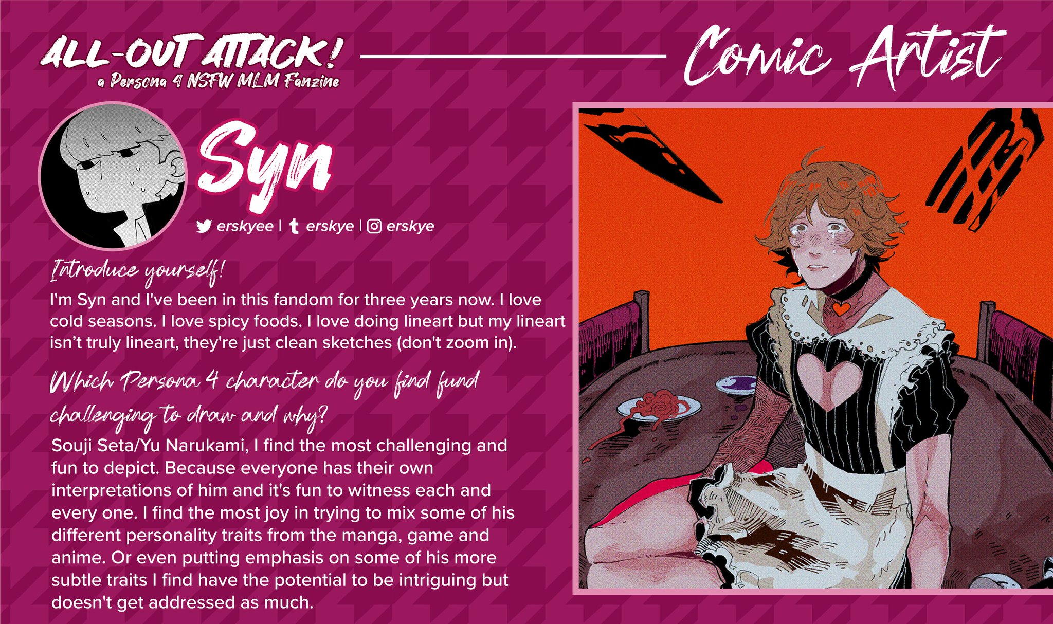 AllOut Attack! A Persona 4 NSFW MLM Zine on Twitter "📺 CONTRIBUTOR