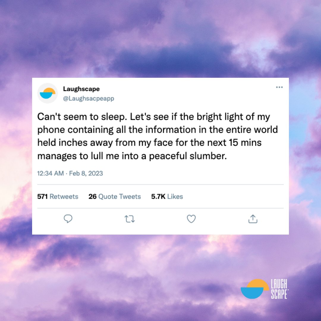 laughscapeapp's tweet image. When you put it that way, maybe it's not a good sleep routine. 😬

#Sleep #SleepHack #Insomnia #😴 #cantsleep #Mindfulness #Comedy #Laughscape #sleepstoriesforadults #Relax #Stress #unwind