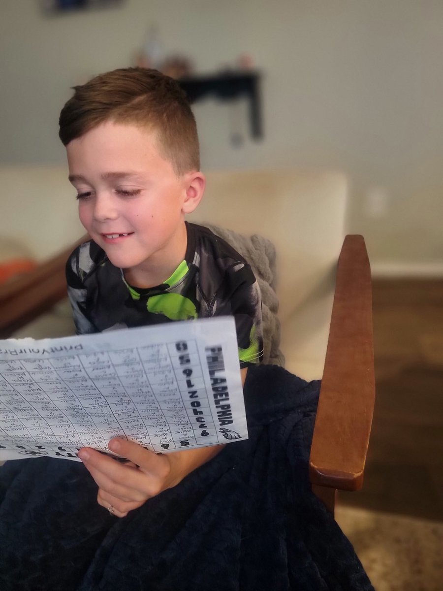 Jamison from Ms. Lawhorn’s class is playing it cool during #SuperBowlLVII ! Mom said he’s experienced all the emotions during the first quarter😂 I appreciate all of the kiddos who read 30 minutes on <a href="/myONreader/">myON by Renaissance</a> &amp; earned their square! Winners will receive: 🍕🥤🧁📖🔖