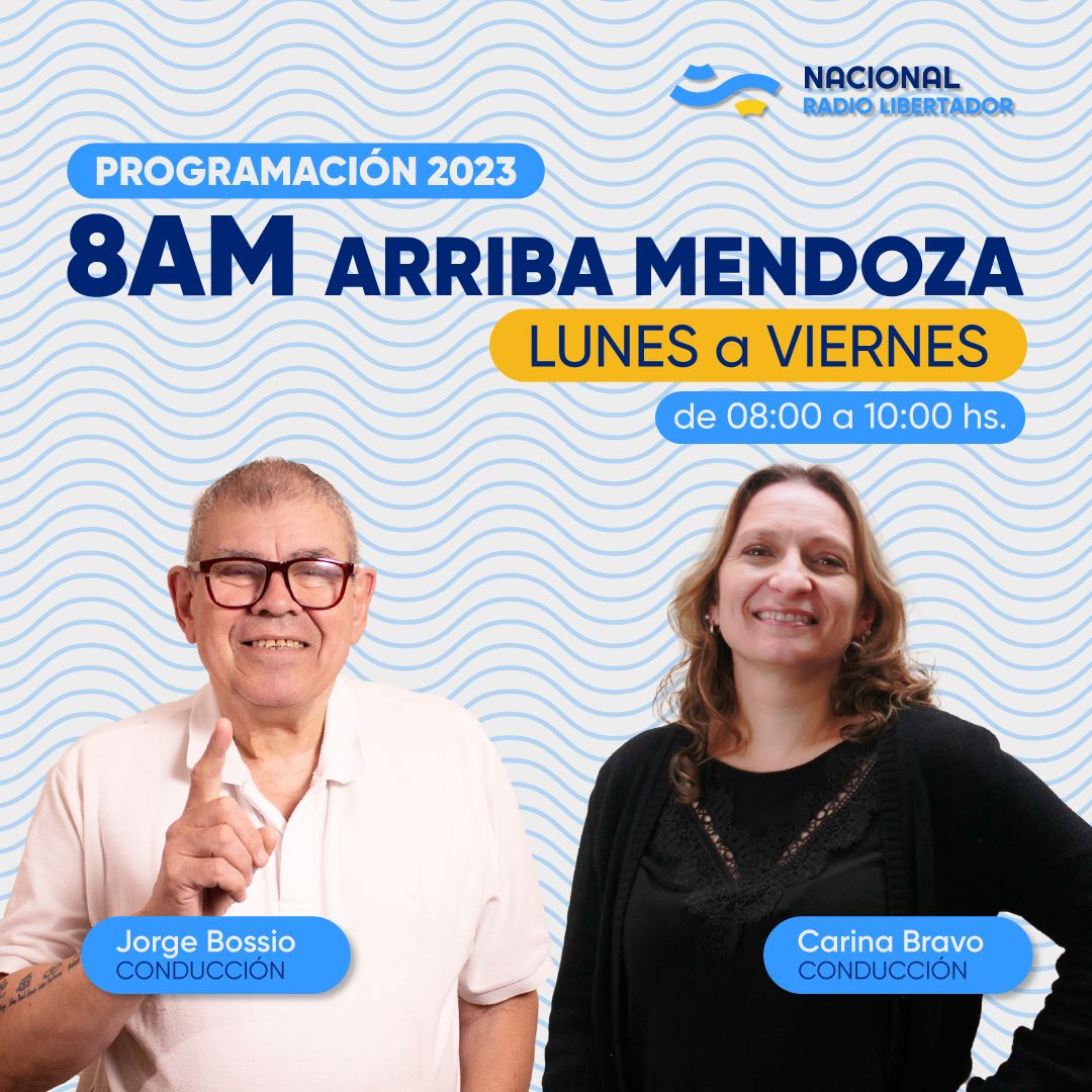 A partir de mañana, de lunes a viernes, de 8 a 10, estoy junto a Carina Bravo y un completo equipo de columnistas en 8AM ARRIBA MENDOZA !!! Para saber todo lo que pasa y porqué. Servicios, cultura  Deportes, política. Por LV8 NACIONAL LIBERTADOR. Los esperamos