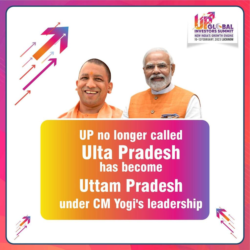 UP no longer called Ulta Pradesh has become 
Uttam Pradesh under CM yogi's Leadership
#RecordInvestmentInUP https://t.co/1EtpPxjhXU https://t.co/meU8YmB5oM