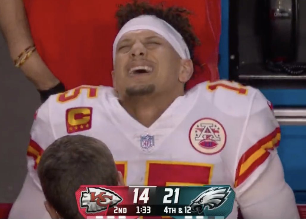 amyschull's tweet photo. Is @PatrickMahomes really hurt? Or is he just acting? 👀  Someone get him a #PepsiZeroSugar https://t.co/5BcgqVQcNJ