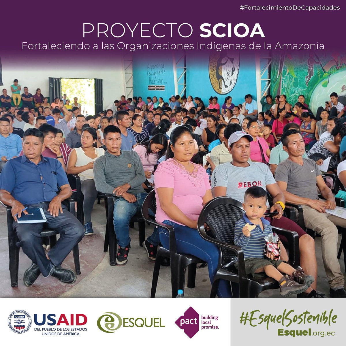 FundacionEsquel's tweet photo. 🙌#SCIOA 
🍃 Asamblea general para la aprobación de los nuevos estatutos de la Asociación de Comunidades Indigenas de Arajuno ACIA , reforma financiada como parte de la subvención entregada para potenciar su organización.
📍@PactColombia | @USAIDPeru | @USAIDLAC #Pastaza https://t.co/Am2Il7oSIK