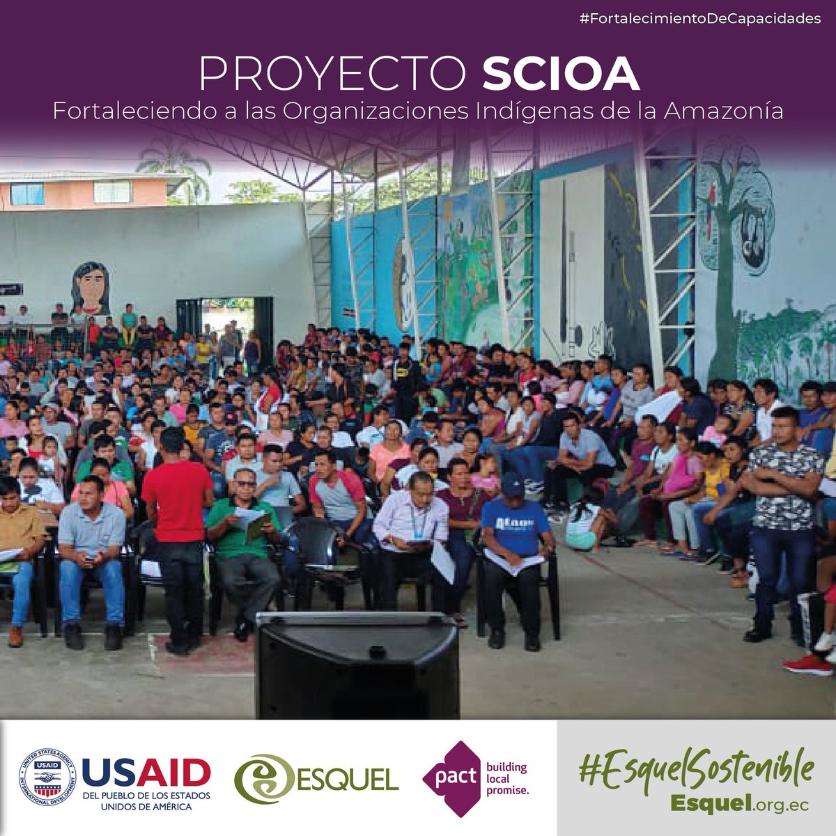 FundacionEsquel's tweet photo. 🙌#SCIOA 
🍃 Asamblea general para la aprobación de los nuevos estatutos de la Asociación de Comunidades Indigenas de Arajuno ACIA , reforma financiada como parte de la subvención entregada para potenciar su organización.
📍@PactColombia | @USAIDPeru | @USAIDLAC #Pastaza https://t.co/Am2Il7oSIK