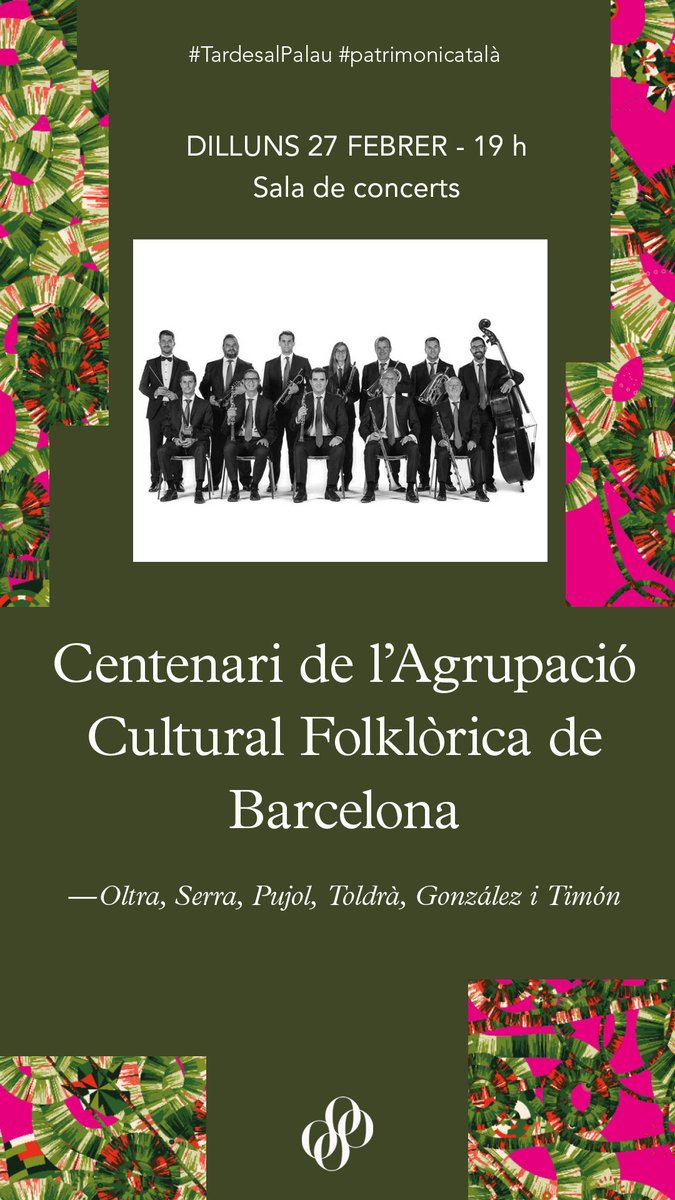 palaumusicacat's tweet photo. 📆AVUI! 19h
📍Palau de la Música Catalana
🎼Concert del centenari de l' @ACFBarcelona amb @Cobla_Medi @laLlobregat i @CoblaSantJordi 
👉amb l'estrena "Vortex temporum" de @marctimon 

🎟️Des de 20€! https://t.co/7ktfzwH79J
#TardesalPalau
#patrimonicatalà
#cobles https://t.co/bvK75N6ssj