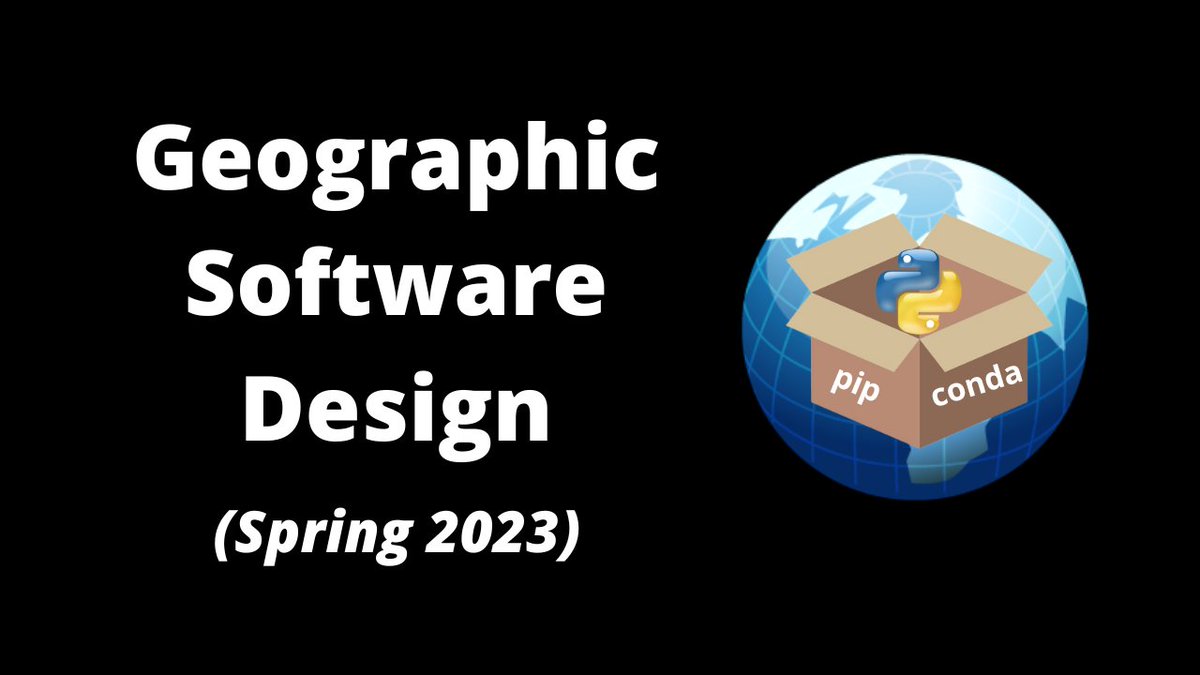I am teaching Geographic Software Design (GEOG-510) this semester. Students will learn how to develop #opensource packages like #geemap &amp; #leafmap. Follow the links for updates 👇 

YouTube playlist: 
gishub.org/gsd-sp23 
Course website: 
sites.google.com/utk.edu/geog-5…

#geospatial