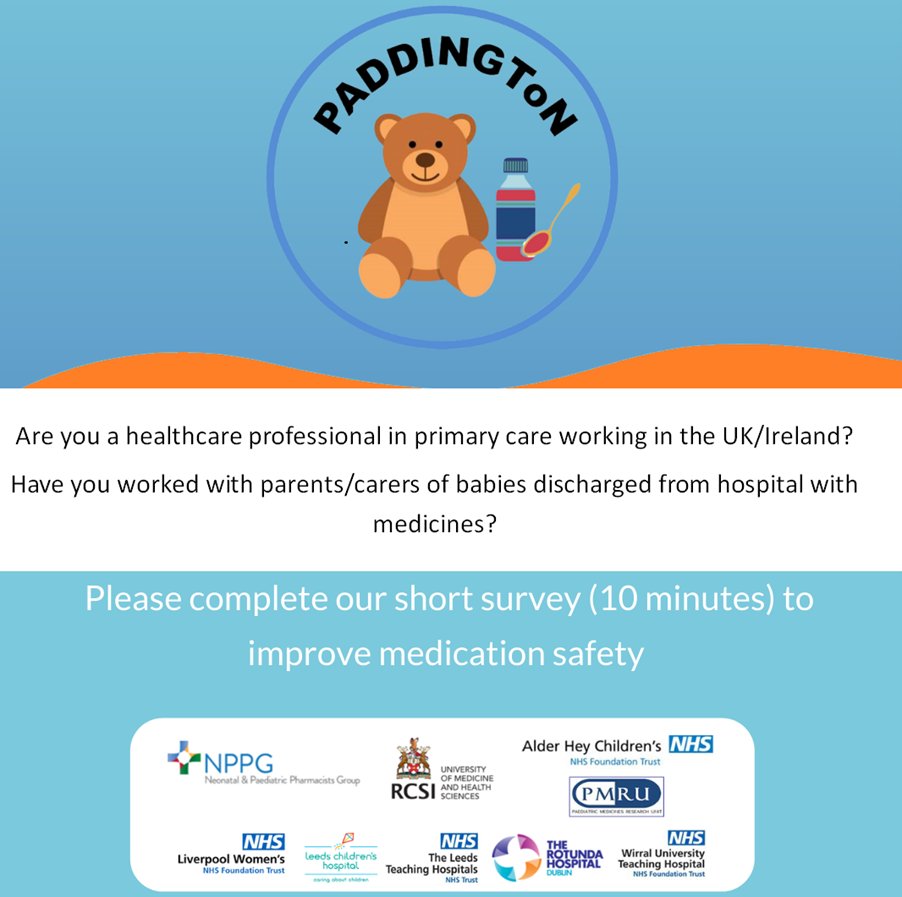 Calling all PRIMARY CARE colleagues... Have you a spare 10 minutes to help with the #PaddingtonStudy? @AlderHey @PMRUalderhey E-survey link: forms.office.com/e/icaydvpkJz Information Sheet: bit.ly/3v1S1GV