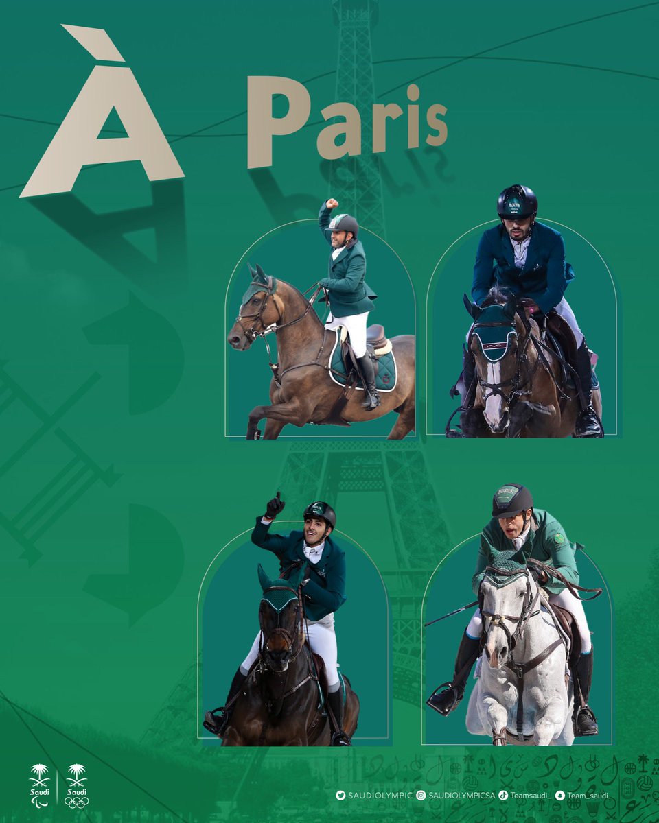 أبارك لفرسان المنتخب السعودي 🇸🇦 لقفز الحواجز "رمزي الدهامي وعبدالله الشربتلي وعبدالرحمن الراجحي وخالد المبطي" التأهل إلى أولمبياد #باريس2024 🏇

مبروك للأبطال 👏