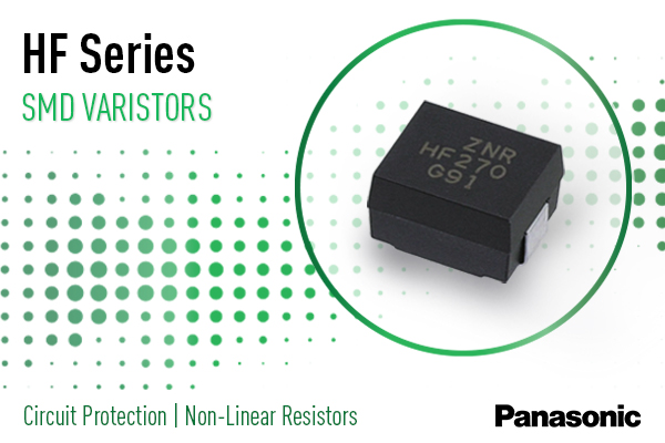 PanasonicElec's tweet photo. Panasonic’s HF Series SMD Type Varistors offer protection of electronic equipment against voltage surges and transients while also saving board space and reducing cost.

Learn more: https://t.co/v1mXpRMXv2

#Panasonic #Varistors #Technology https://t.co/kNk6jNI6Tz
