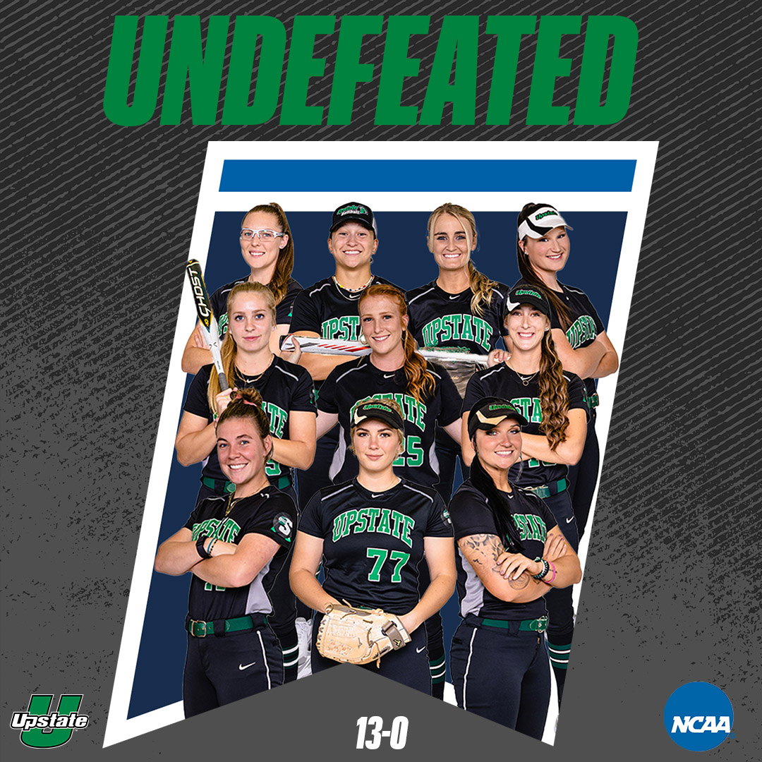 As of last night, USC Upstate was not only the last team in the Big South without a loss, but also the only Division I softball team in the nation without a loss! 

Upstate sits 13-0 after three home tournaments and one mid-week game. 

#SpartanArmy ⚔️
