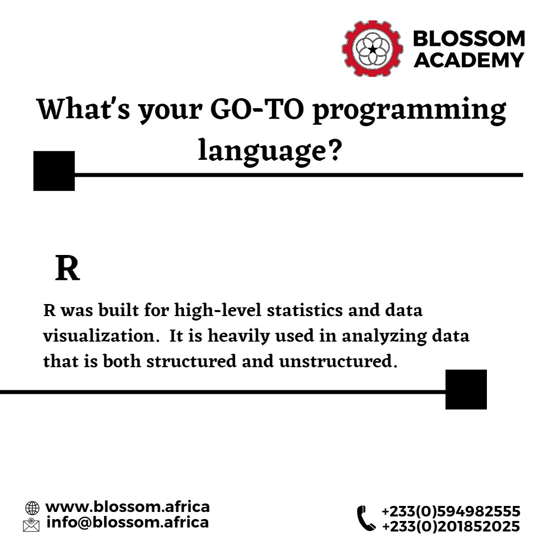 blossomacademy_'s tweet image. Do you have a go-to programming language?
Sign up for our programs here: lnkd.in/gdaSQtwh
#programming #programlanguage #programmer #datascience #data #bigdata #dataanalytics #python #pythonprogramming #javascript