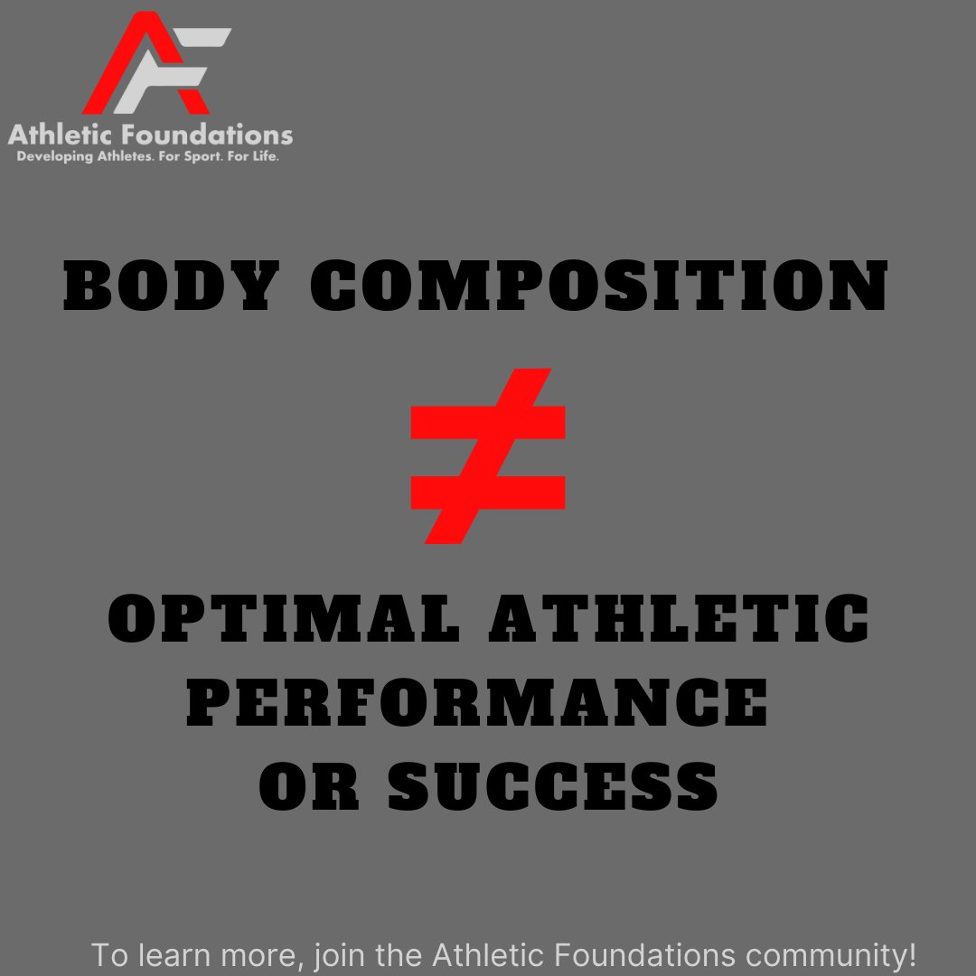 Body composition refers mostly to the percentages of muscle, fat, and bone in the body. There is no "optimal" composition for athletic performance.

#sportsperformance