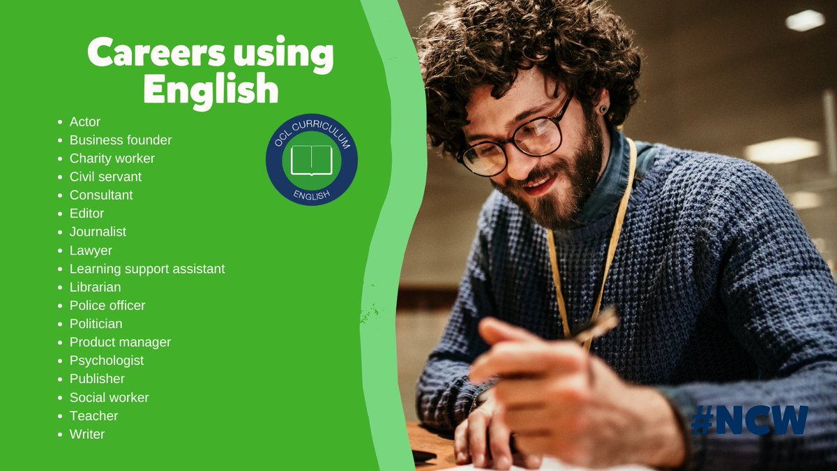 Ever wondered what you can do with an interest in English? This #NCW2023 we're exploring just a handful of career options for each of our curriculum subjects. 
#NCW #CareersWeek #NationalCareersWeek #English