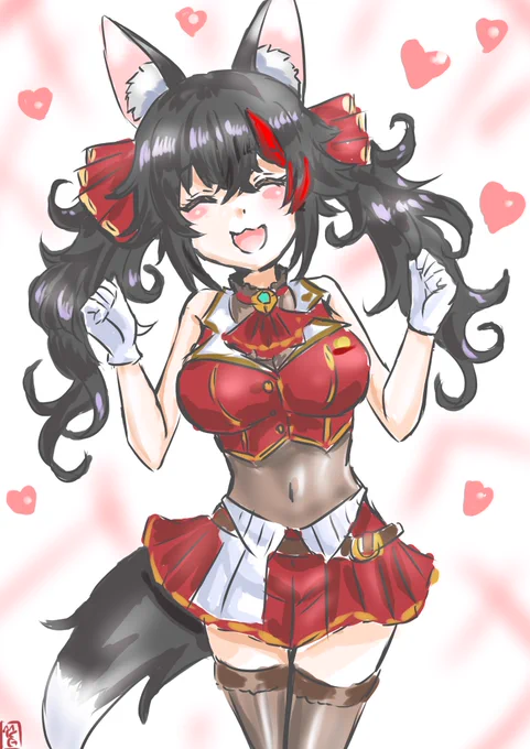 はにゃ〜ん(かわいい)  #みおーん絵 