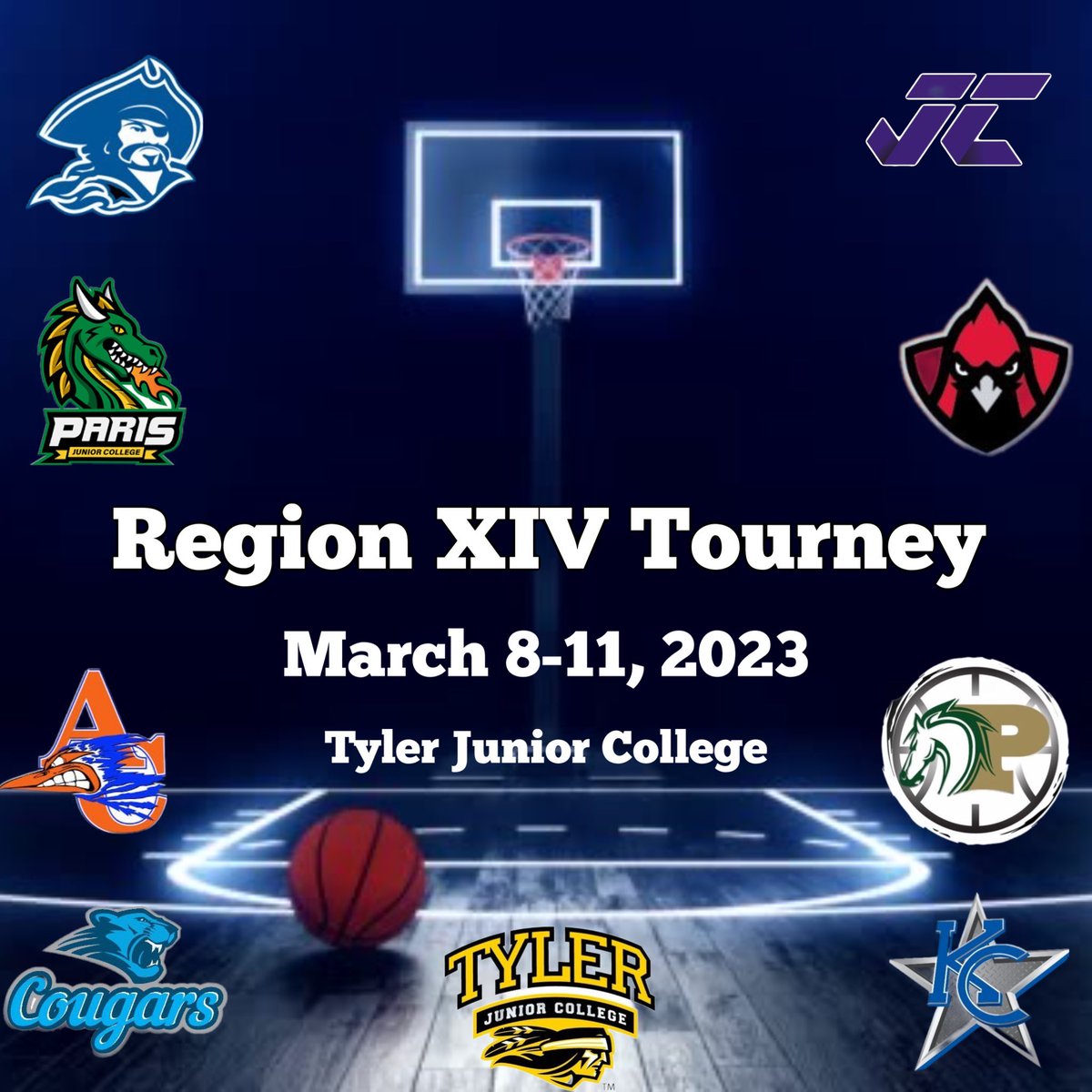 We’re 10 days away from the Region XIV Tournament! Lock in your hotels and tickets now, it’s sure to be a good one! 

📅 March 8-11, 2023
📍 Tyler Junior College

njcaaregion14.com/sports/NJCAA_R…
