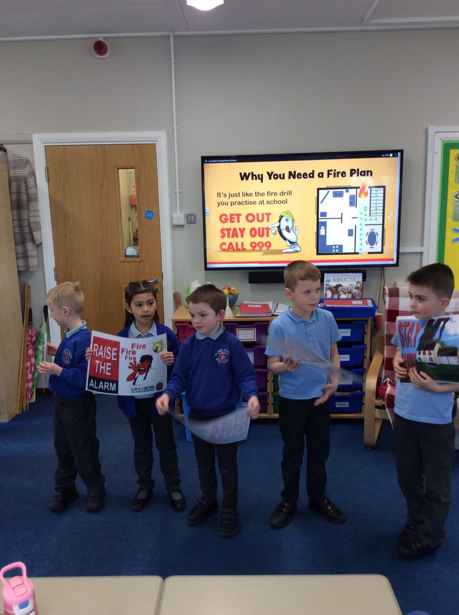 AppleySaintsCE's tweet photo. this afternoon we had a visit from the fire service and we learnt a very important message. Get out Stay Out Ring 999. #ABASPSHE #ABASY2 https://t.co/gsEcHHGk44
