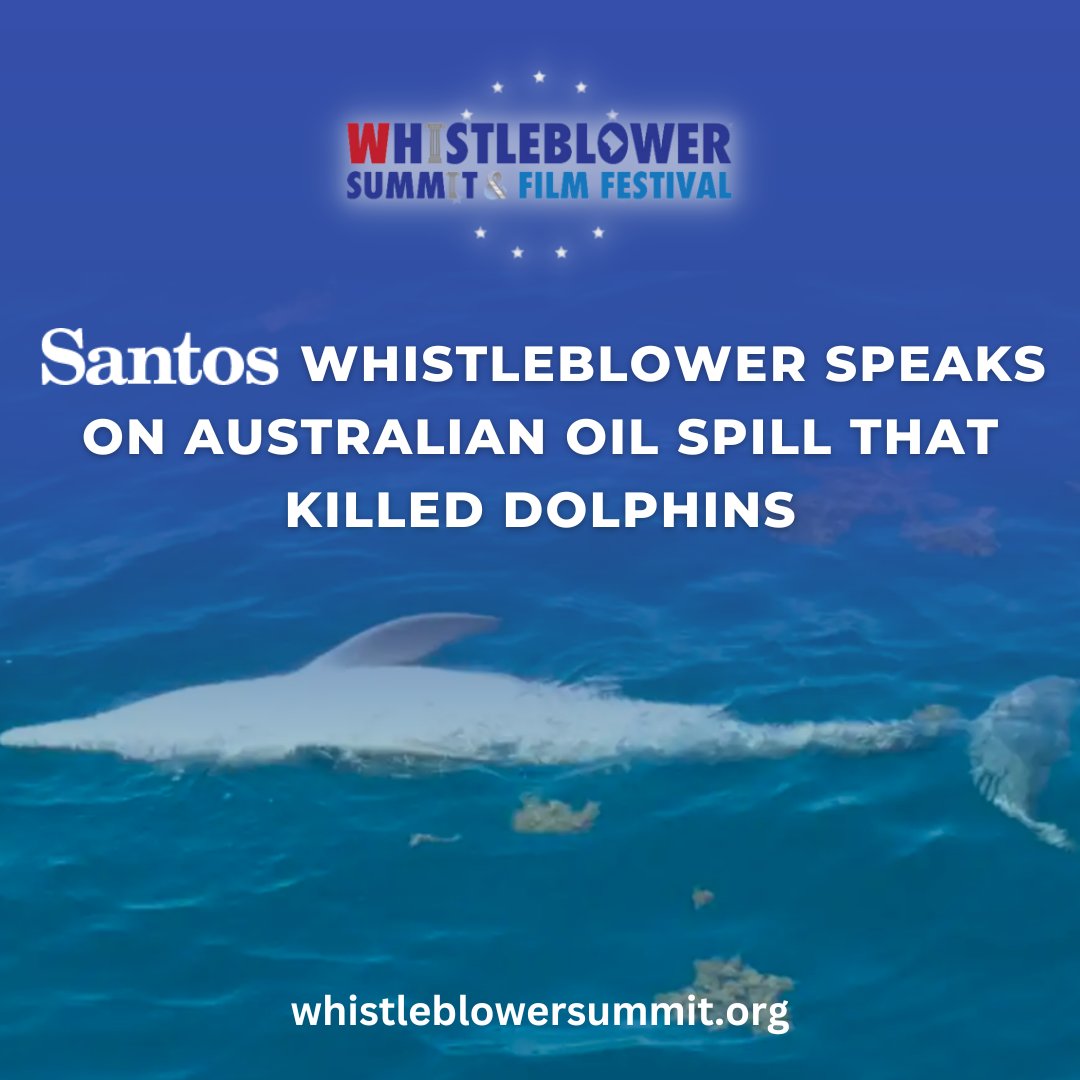 WSFX_Summit's tweet photo. In international news, an anonymous whistleblower within Australian energy producer, Santos Ltd, has accused the company of covering up an extent of an oil spill that killed dolphins.
Link: https://t.co/61IrkmYatm
#FilmFestival #Whistleblowers #WSFF #SantosLtd #OilSpill https://t.co/z8QpJLwcbl