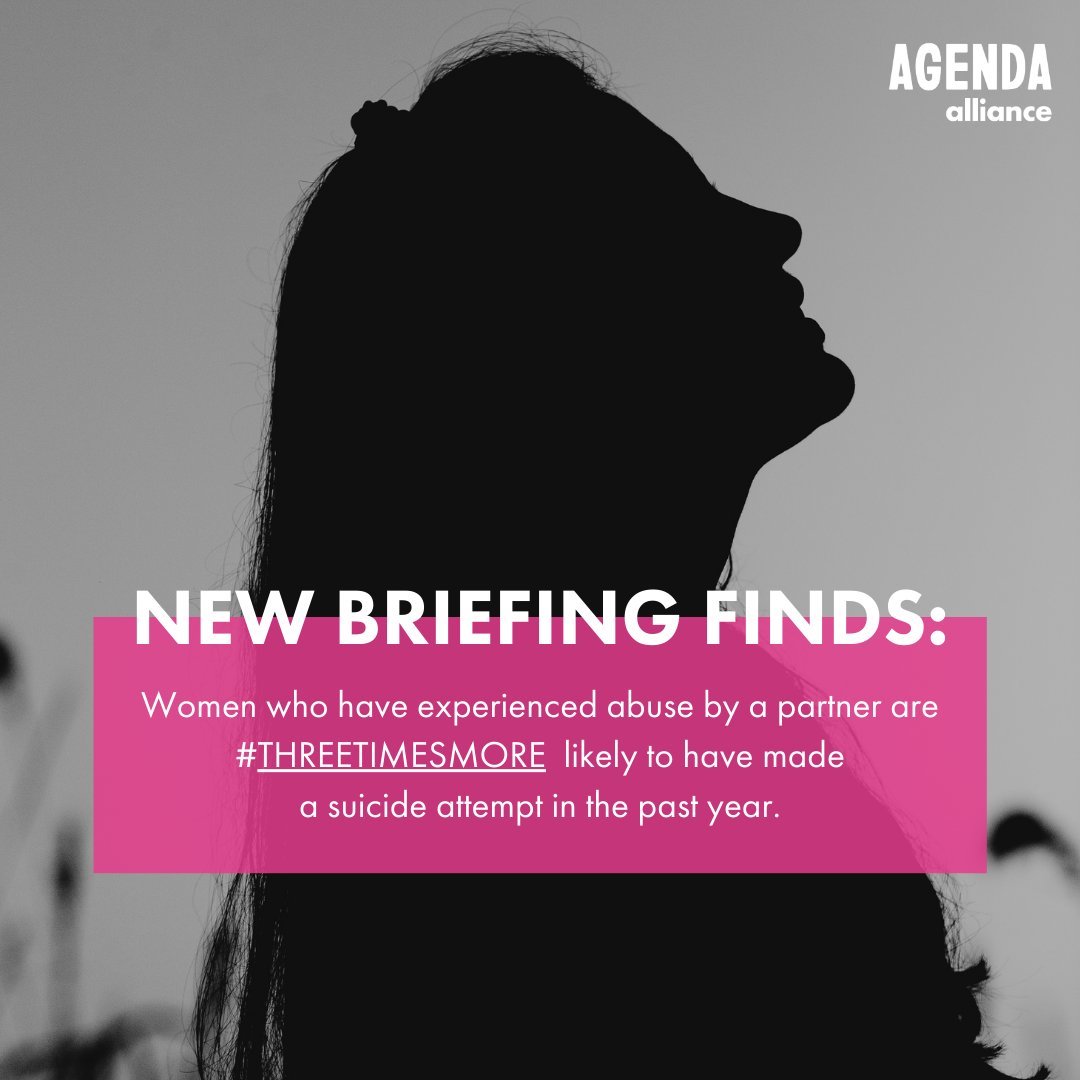 riseuk's tweet photo. Did you see?
@Agenda_alliance's new briefing 'Underexamined and Underreported' shows that female victims of abuse by a partner are 3 times more likely to have made a suicide attempt in the past year than female non-victims
https://t.co/Zq1qYr2FCh #ThreeTimesMore https://t.co/ZsKH8IOZRh