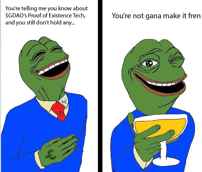 Governor_DAO's tweet image. Once in a blue moon, an invention comes across man that changes the course of history.

Could the @Governor_DAO Proof of Existence technology be the grail you seek?

$GDAO : The next generation of DAOs &amp;amp; edge technology, overlapping. 

#ProofOfExistence #TrustTheTech #GaaS #DAO