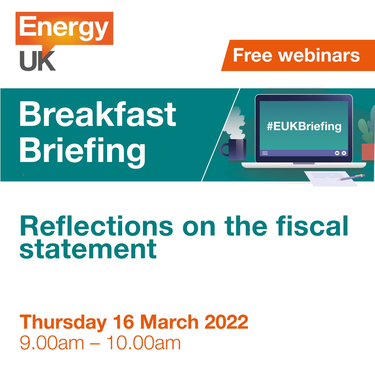 EnergyUKcomms's tweet photo. Registration is open for our Breakfast Briefing on March 16. This panel, chaired by Energy UK’s Mark Williams, reflect on the Spring Statement. Join our discussion with industry experts @CitizensAdvice Richard Hall, @NEF Chaitanya Kumar and Public First’s Daisy Powell-Chandler. https://t.co/9Ahp8dxhnk